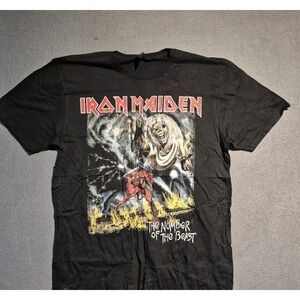 iron maiden black t-shirt the number of the beast sizeL